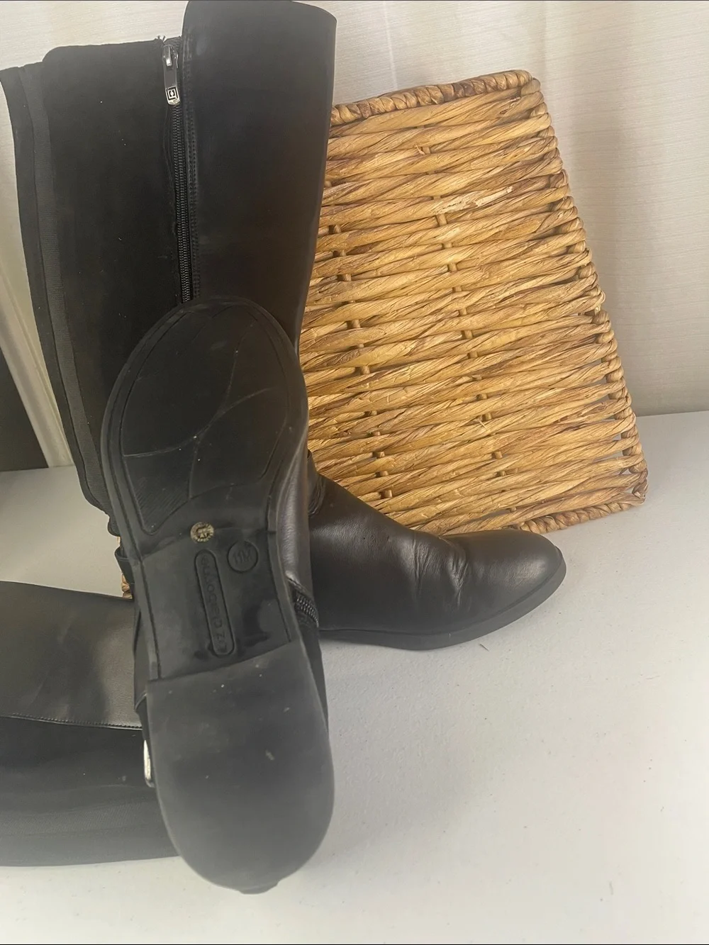 Liz Claiborne Black Over-the-Knee Leather Riding Boots